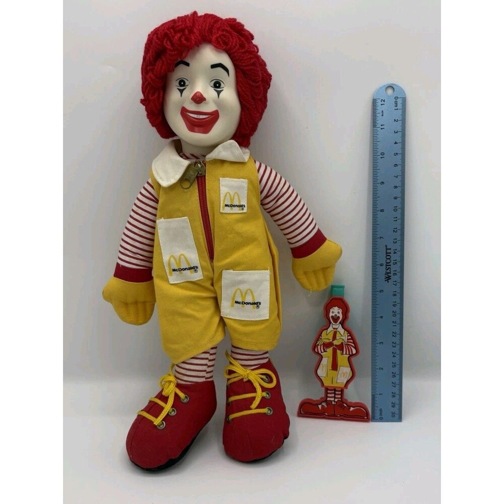 Vintage Ronald McDonald 14” Doll & McDonald's Extending Whistle